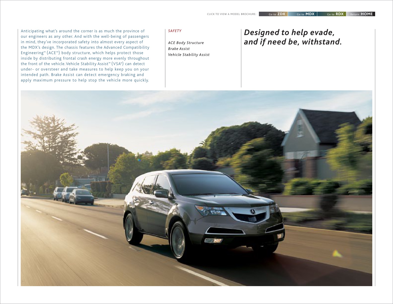 2012 Acura ZDX MDX RDX Brochure Page 62